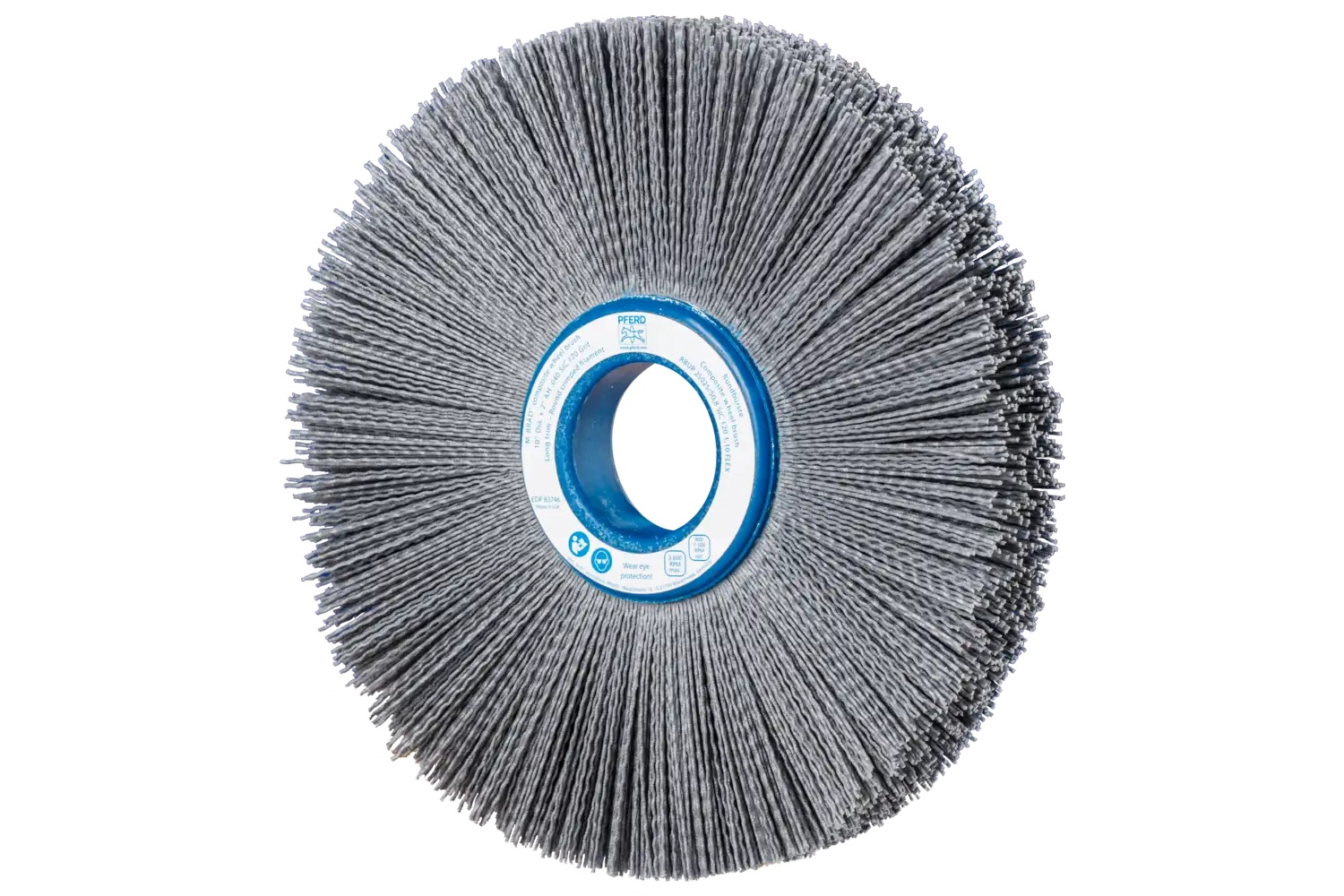 Picture of Pferd M-BRAD® Composite Wheel Brush 10" Dia. .040/120 Grit Silicon Carbide 2" Arbor